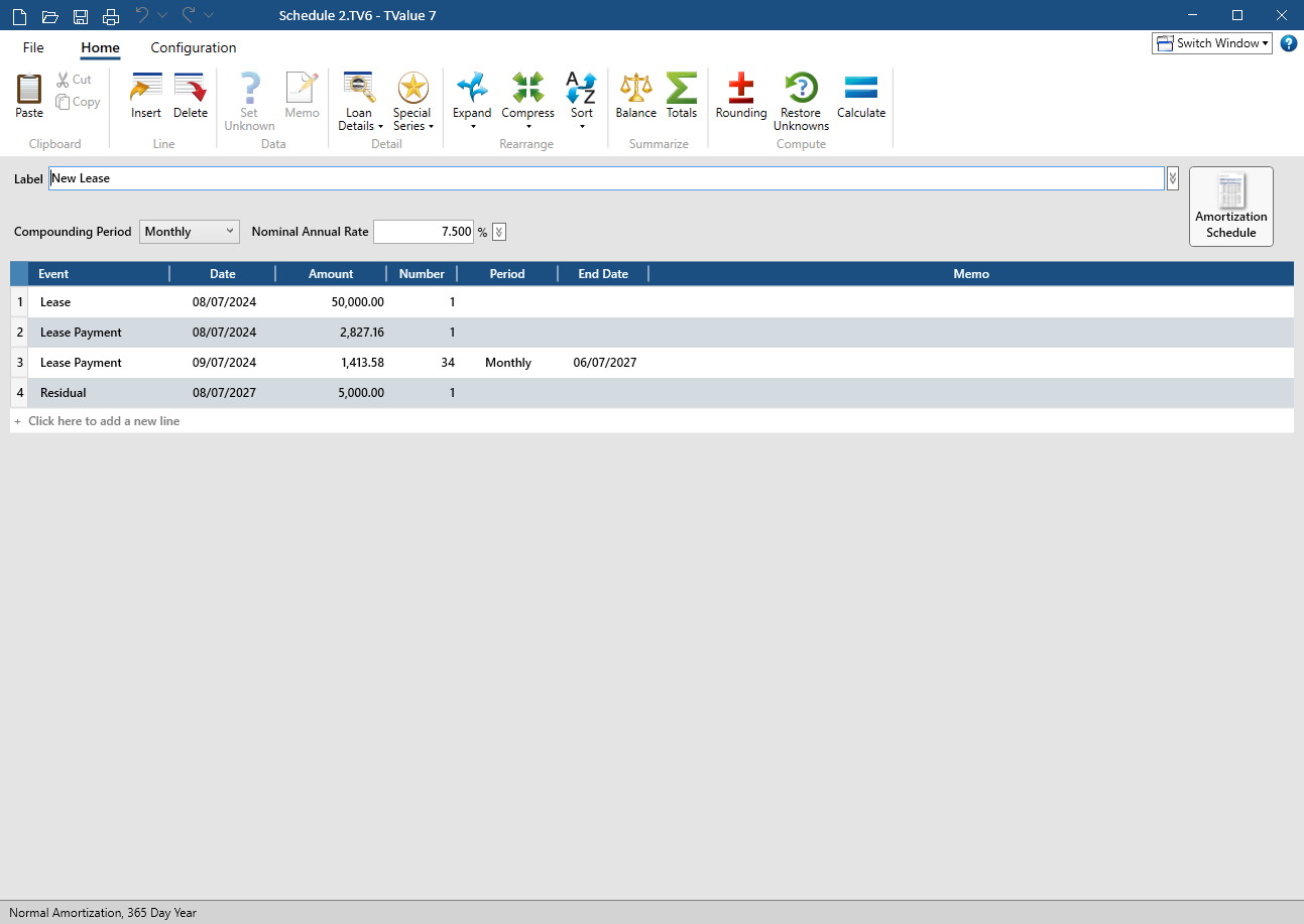 The view a user is greeted with after using the lease guide